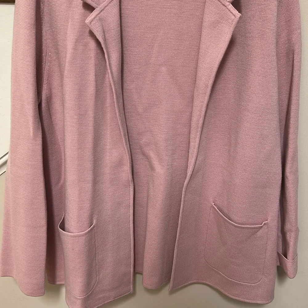 Talbots 🎊Host Pick🎉 Light Pink open cardigan blazer like new - Picture 6 of 16